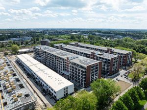 Baufinanzierungsberater Bremen: Blick auf das Tabakquartier in der Vogelperspektive